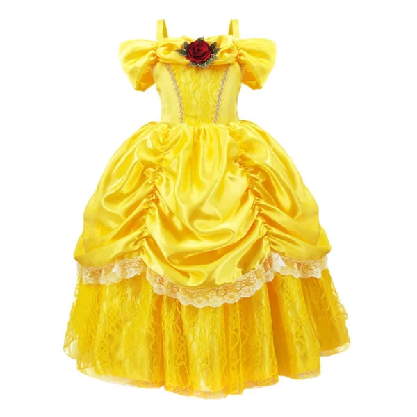 Kids Belle-Inspired Yellow Princess Dress Sets - Dress only