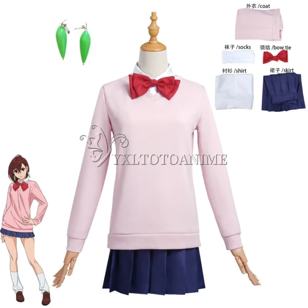 Momo Ayase costume with green drop earrings