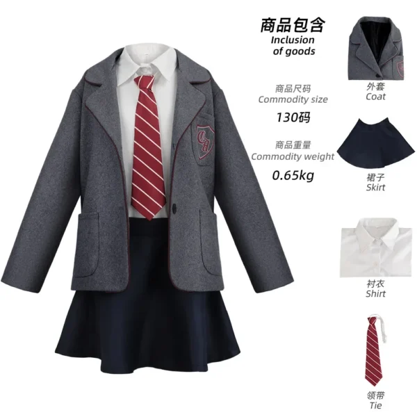 Matilda School Uniform Costume Set - Jacket, shirt, skirt and tie