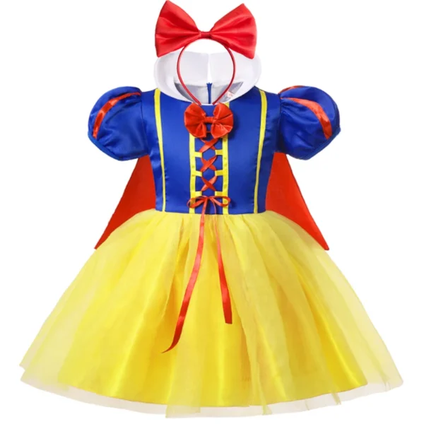 Kids Snow White Costume Set - Dress, cape and bow headband