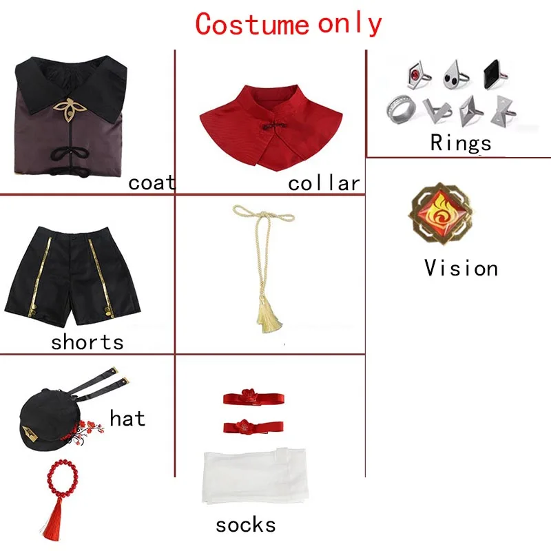 Hu Tao Costume Set - Outfit and accessories