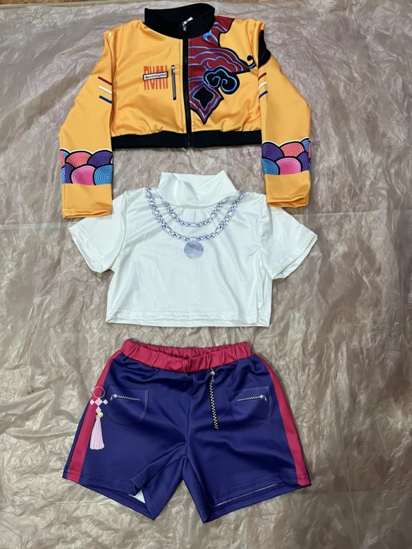 Kids Pop Star Stage Costume Sets - Rumi yellow jacket and shorts set