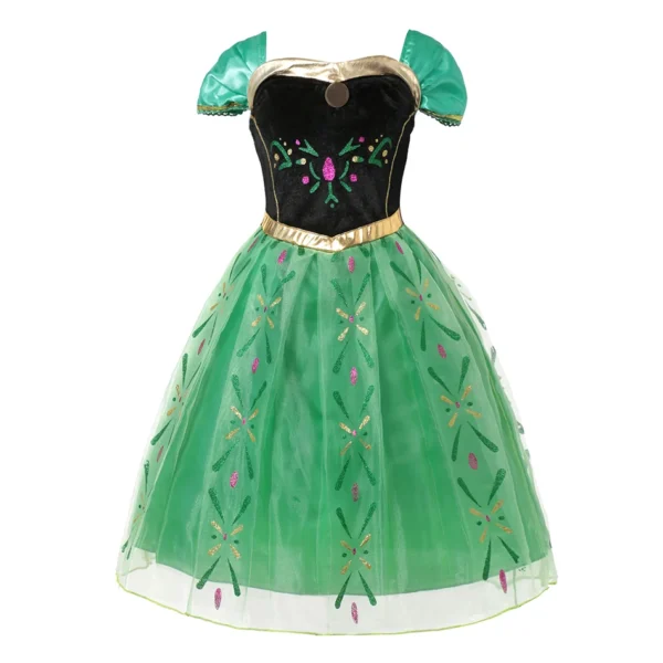 Kids Anna Princess Dress - Green Anna dress