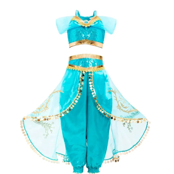 Kids Jasmine Costume Set - Turquoise top and pants