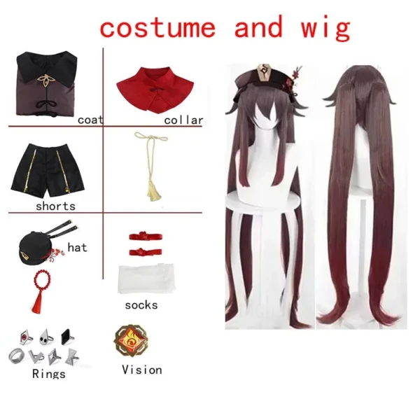 Hu Tao Costume Set - Outfit, accessories and wig