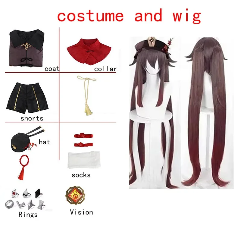 Hu Tao Costume Set - Outfit, accessories and wig
