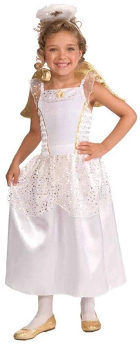 Girls' White and Gold Angel Costume