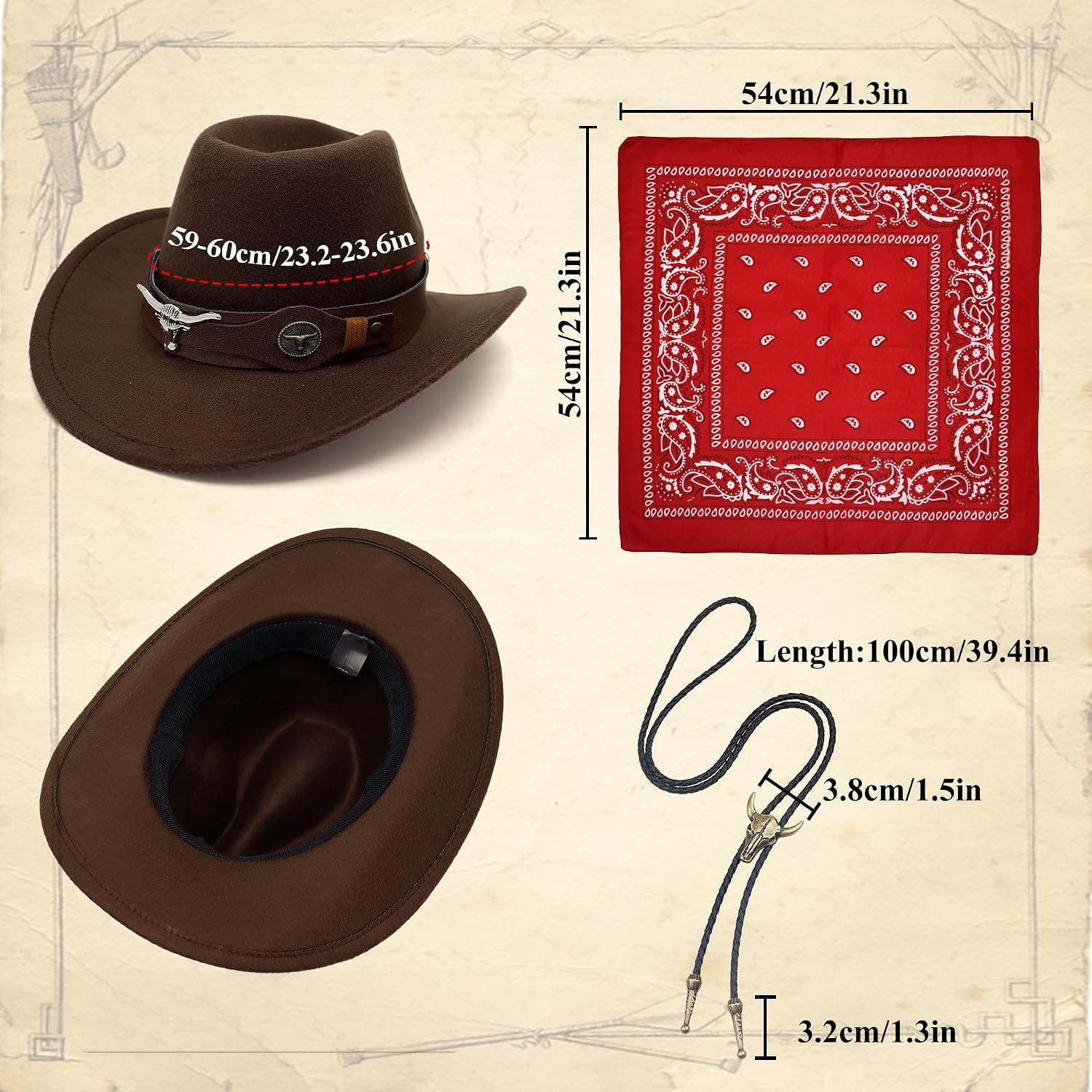 Men's Cowboy Vest Costume Set