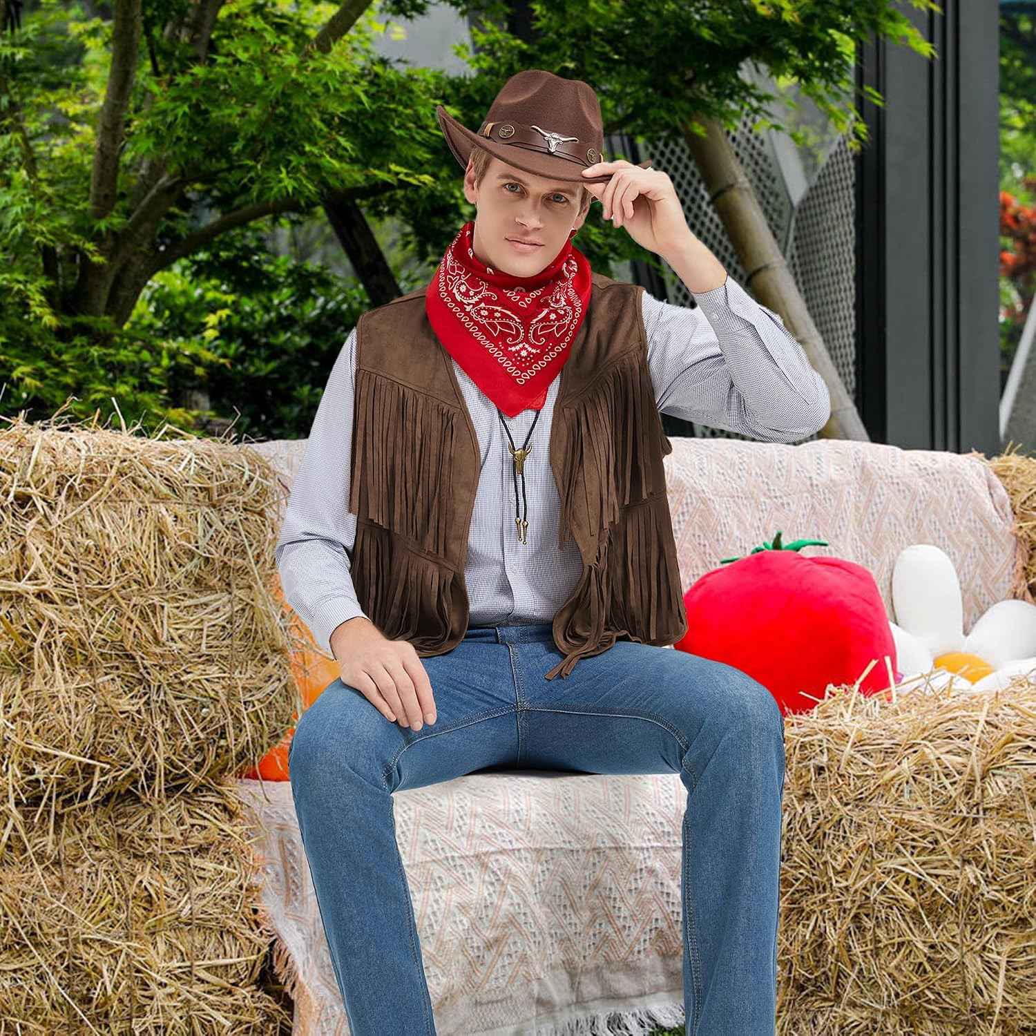 Men's Cowboy Vest Costume Set