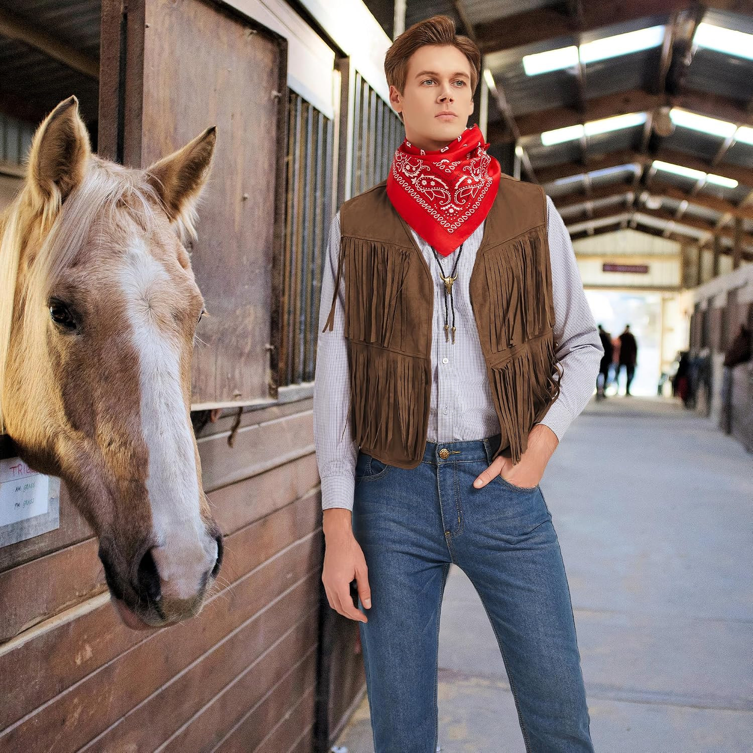 Men's Cowboy Vest Costume Set