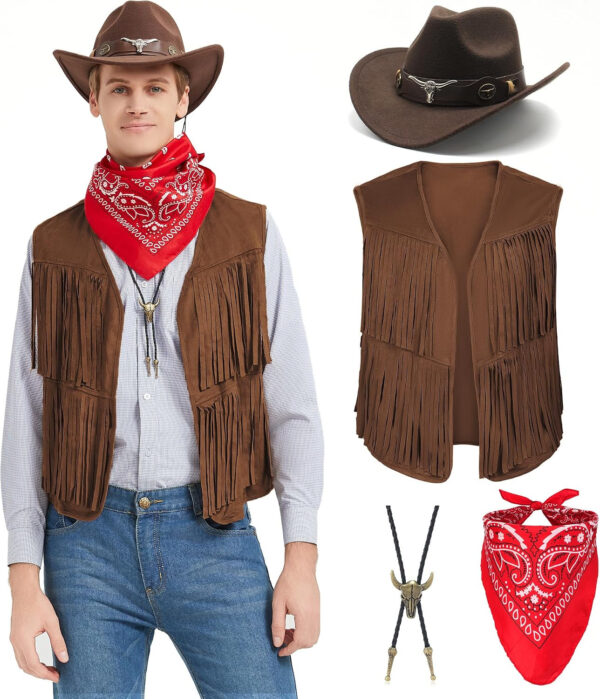Men's Cowboy Vest Costume Set