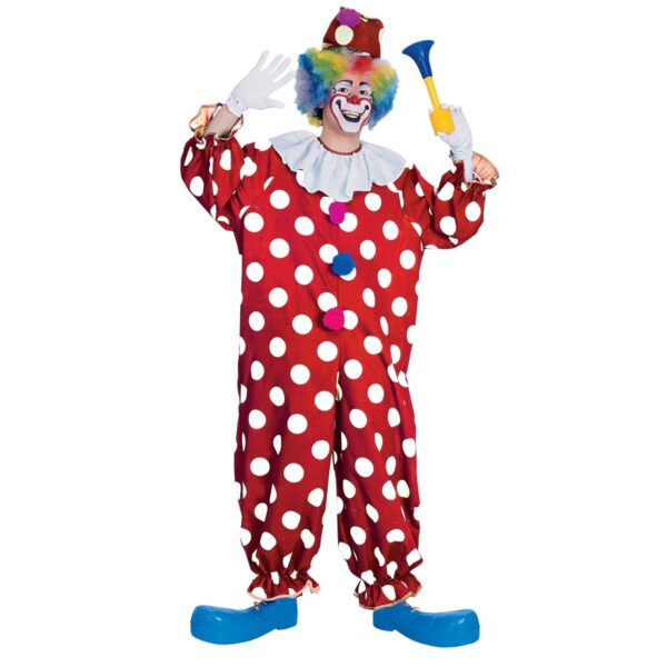 Adult Red Polka-Dot Clown Costume