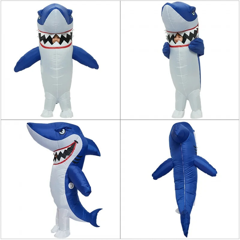 Adult Blue Inflatable Shark Costume