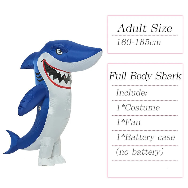 Adult Blue Inflatable Shark Costume