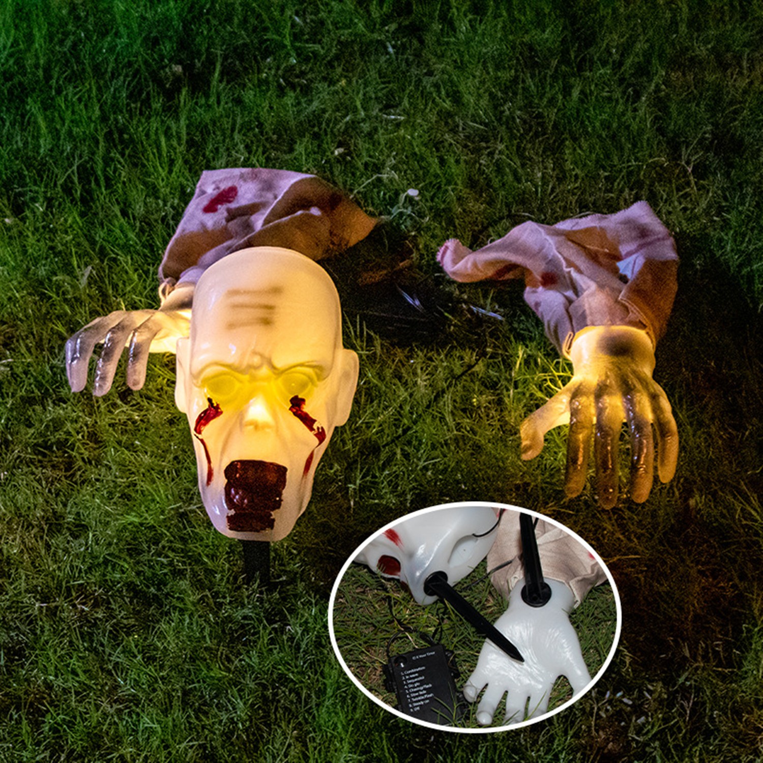Light-Up Zombie Groundbreaker Yard Decoration