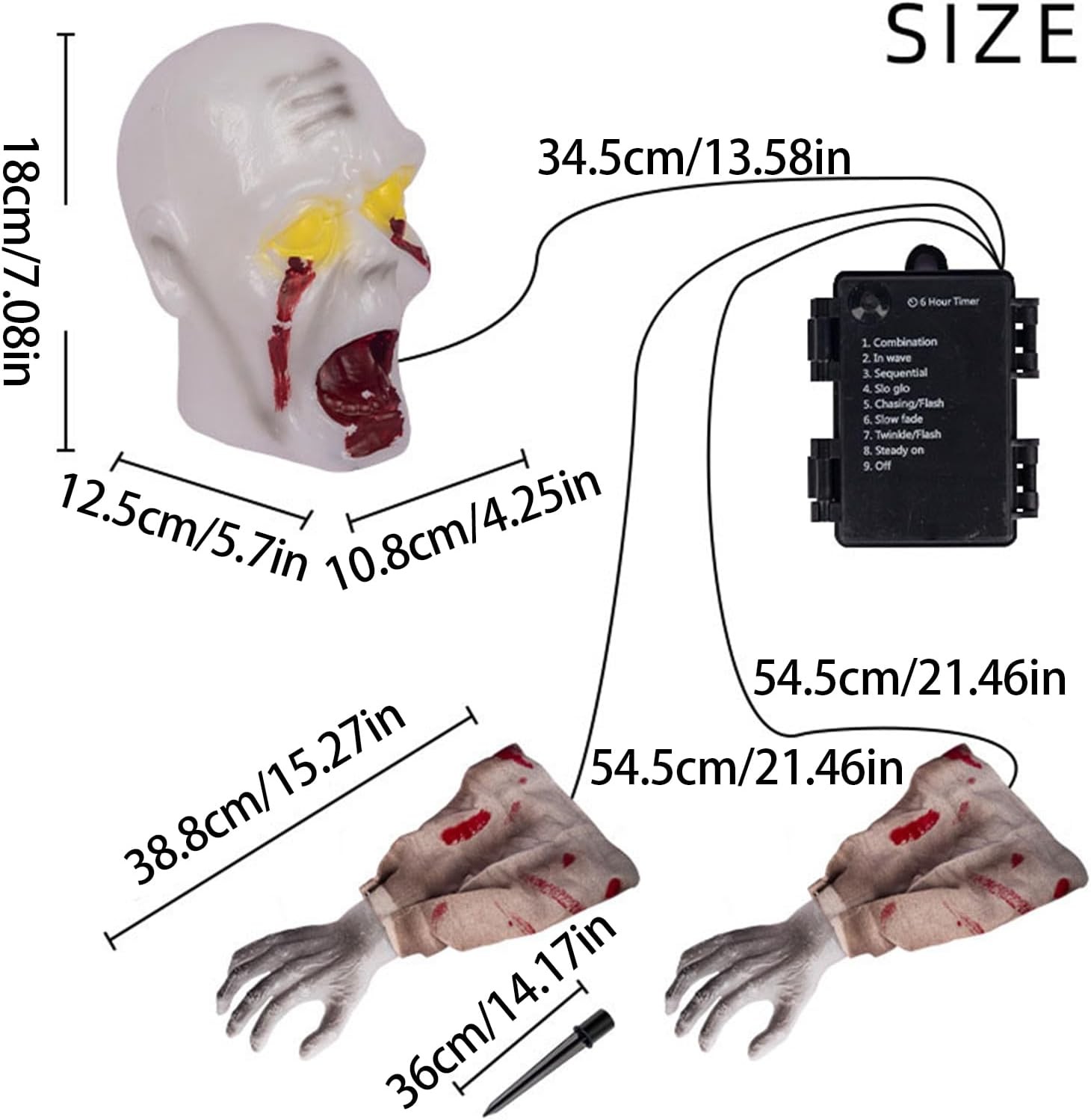 Light-Up Zombie Groundbreaker Yard Decoration
