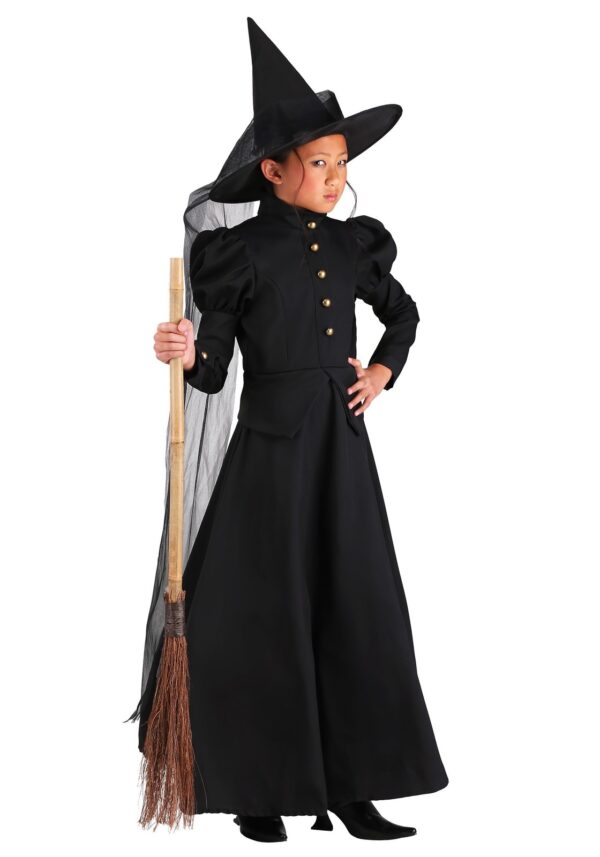 Kids' Deluxe Witch Costume with Petticoat and Hat