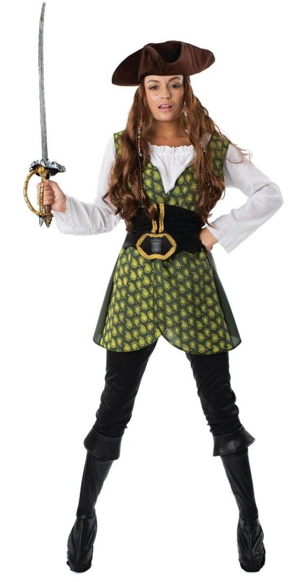 Women's Swashbuckling Pirate Costume with Tricorn Hat