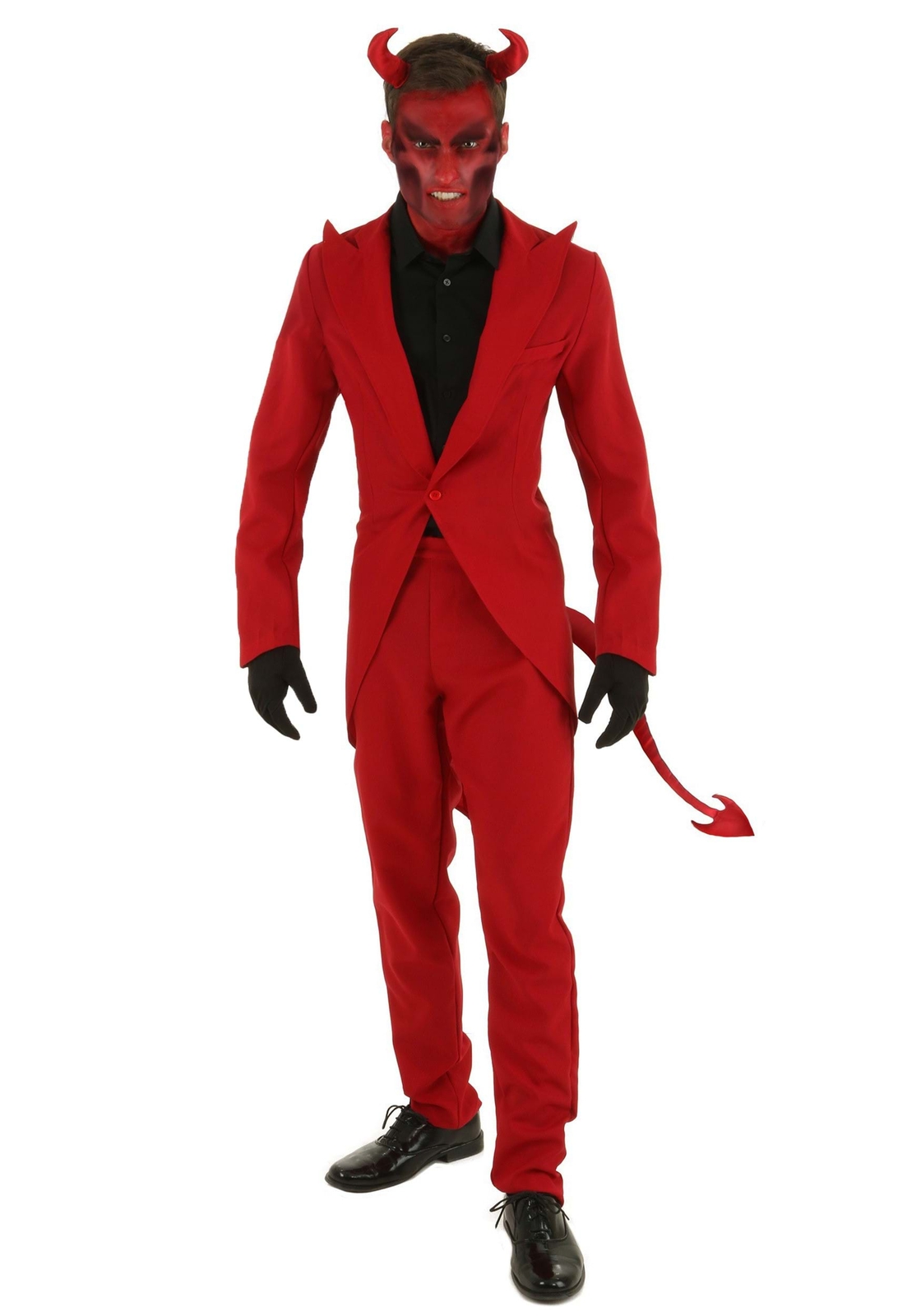 Adult Red Devil Suit Costume with Horns
