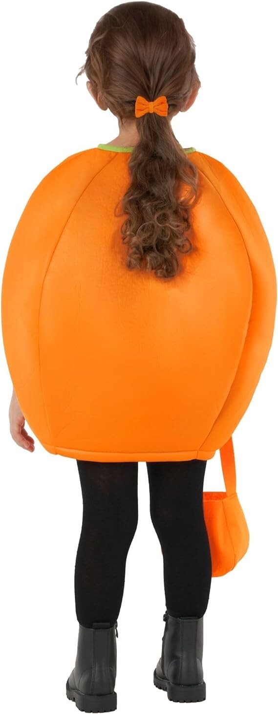 Kids' Orange Pumpkin Costume with Bag