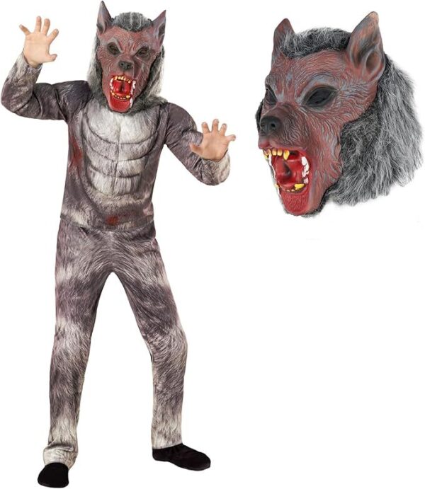Boys' Deluxe Werewolf Costume with Muscle Top and Mask