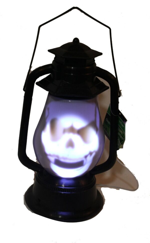 Talking Skull Lantern with Lights and Sound, 12 in