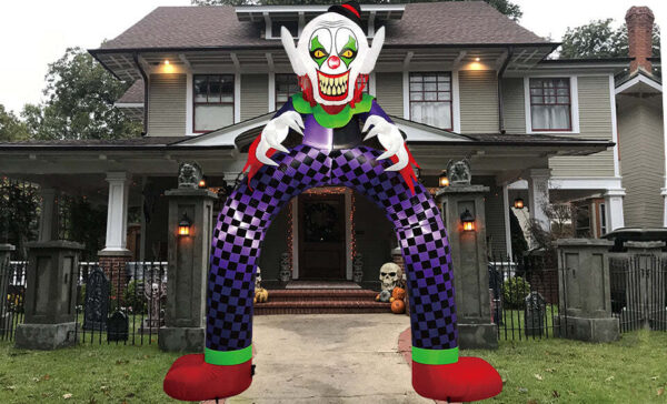 Light-Up Clown Archway Inflatable, 9 ft