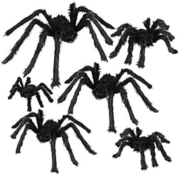 Hairy Halloween Spider Set, Six Sizes up to 4 ft 1 in