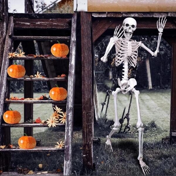 5ft Giant Halloween Human Skeleton Poseable Full Life Size Decoration Party Prop