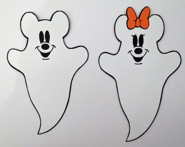 Mickey Minnie Halloween Ghosts Costume Paper Die Cut Scrapbook Embellishment