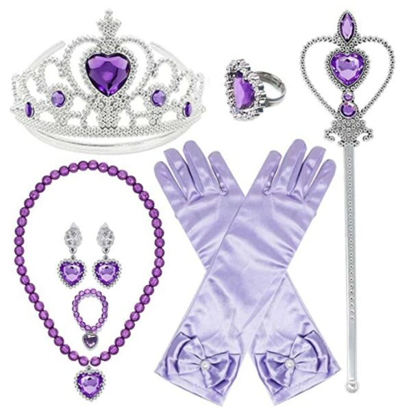 Queen Princess Dress up Costume Party Accessories Gift set For Kids Girls Purple