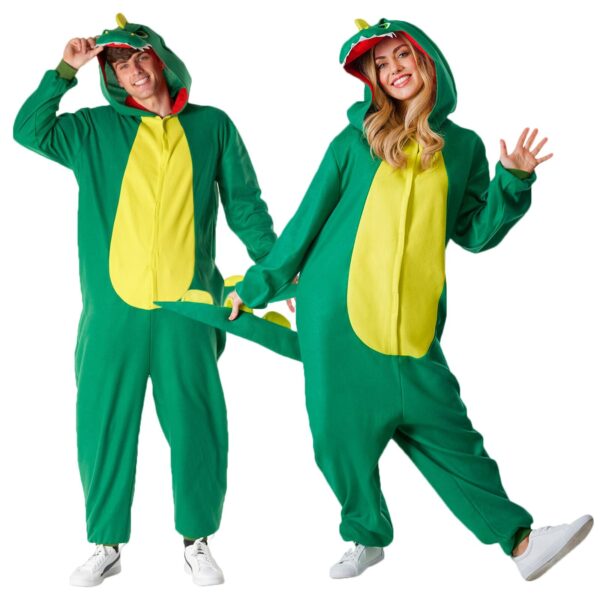 Adult Dinosaur Jumpsuit Costume with Hood