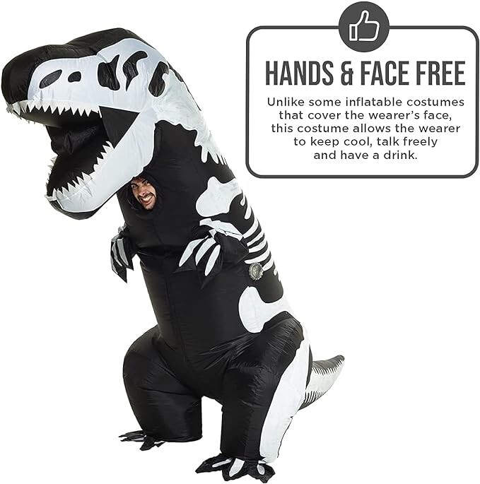 Adult Inflatable Skeleton T-Rex Costume