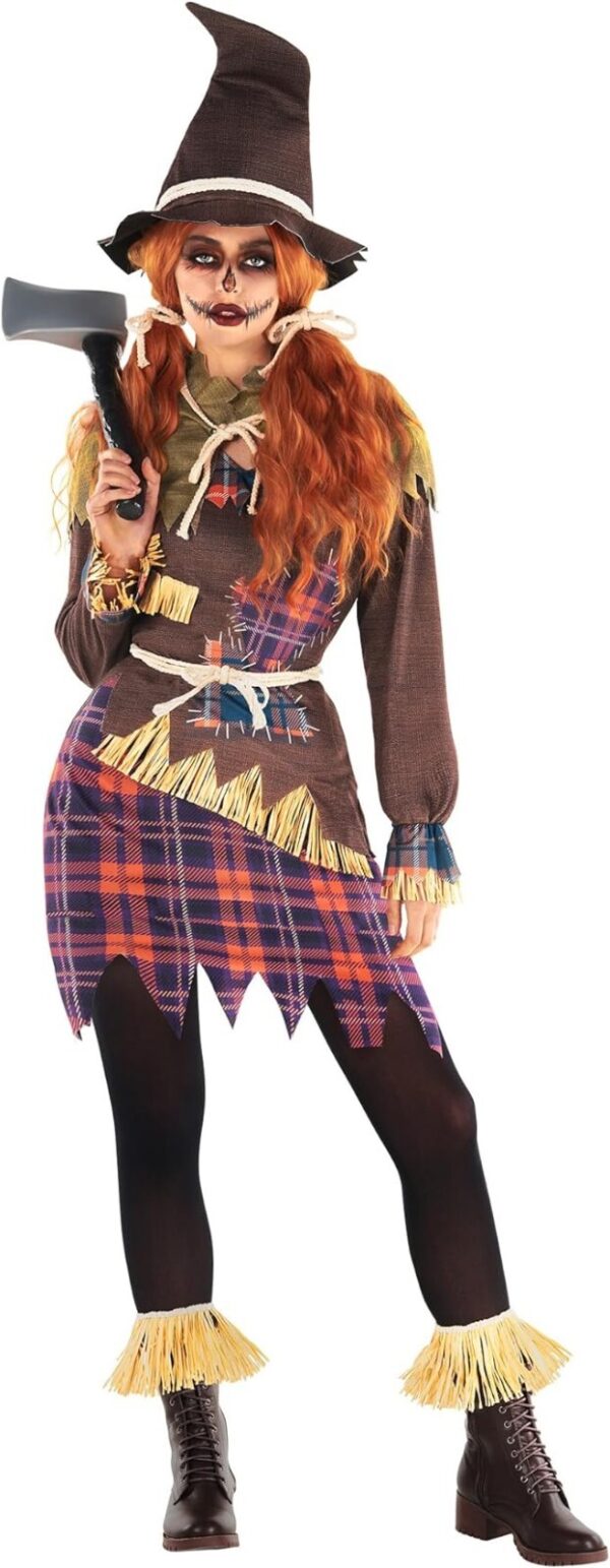 Women's Creepy Scarecrow Costume with Hat