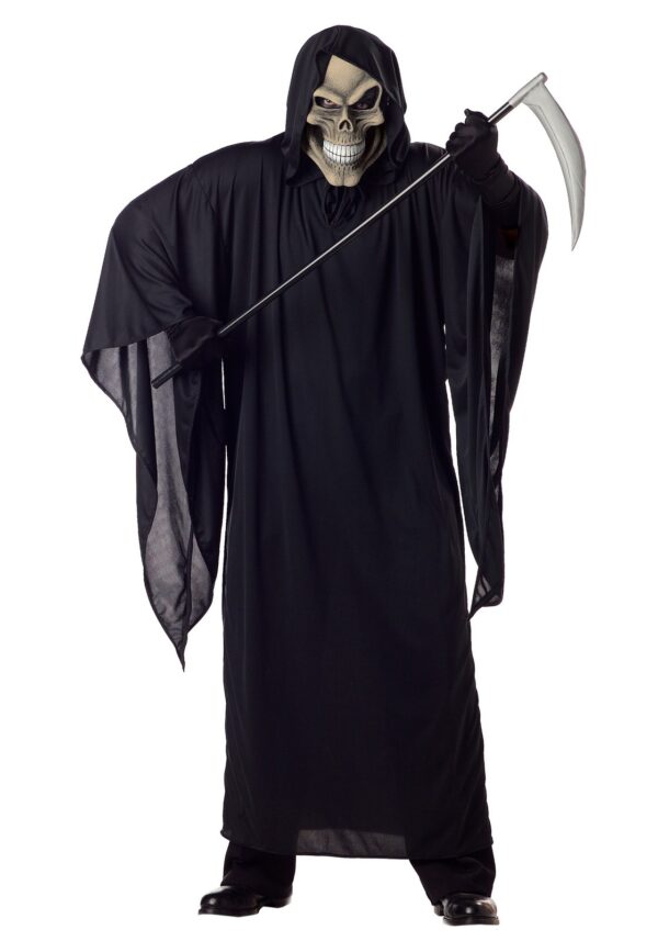 Men's Plus Size Grim Reaper Costume with Mask