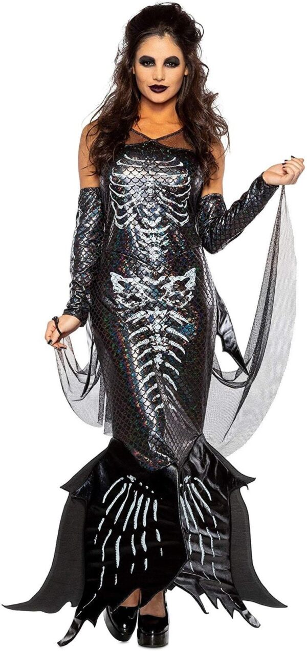 Women's Dark Skeleton Mermaid Costume