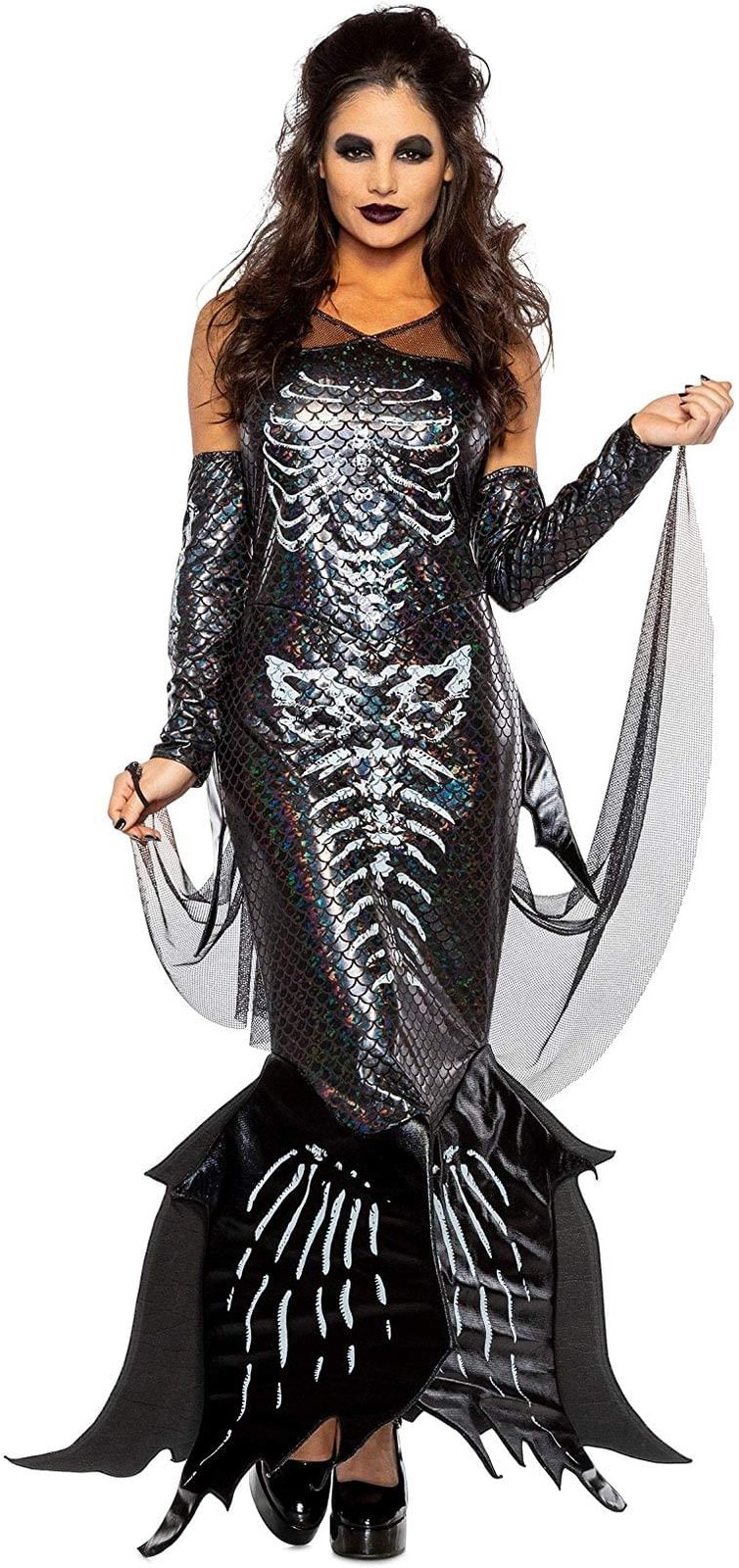 Women's Dark Skeleton Mermaid Costume