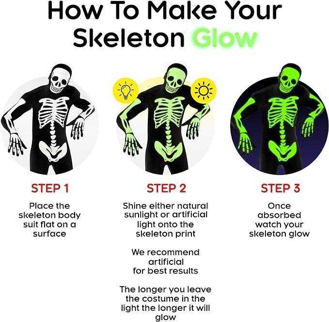 Adult Glow in the Dark Skeleton Morphsuit