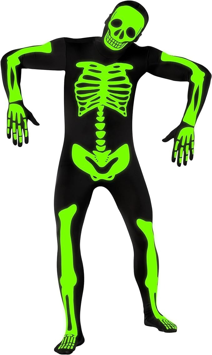 Adult Glow in the Dark Skeleton Morphsuit — product view 2