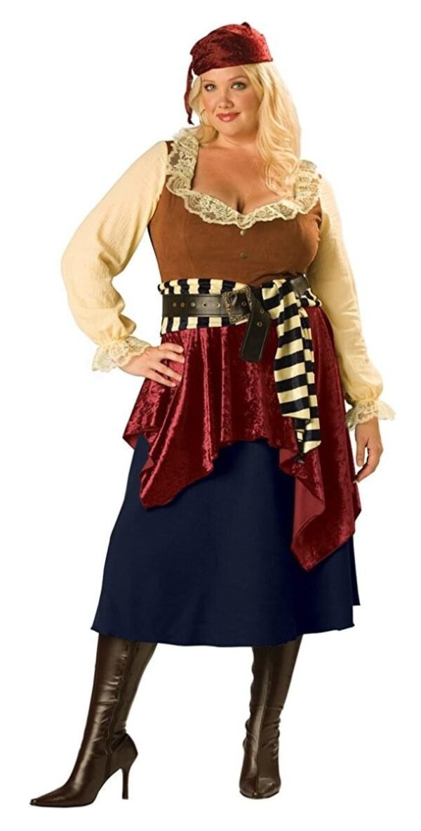 Women's Buccaneer Beauty Pirate Costume, Plus 2X