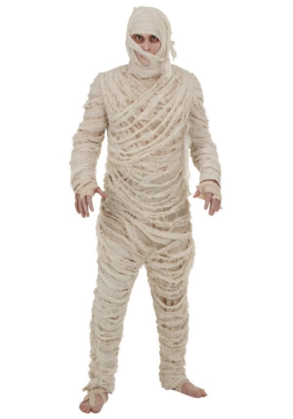 Men's Mummy Costume with Attached Head Wrap
