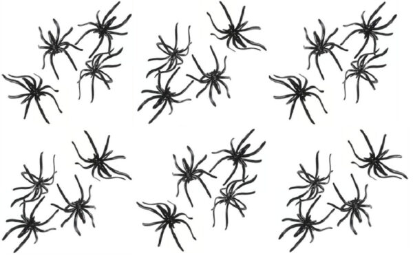 Black Plastic Spider Rings — Pack of 72