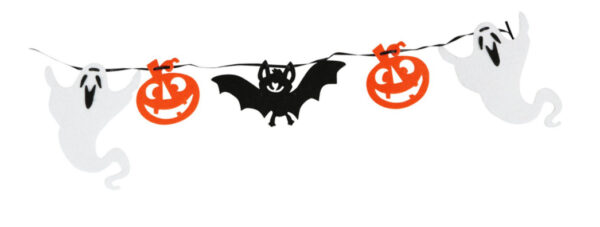 Ghost, Pumpkin and Bat Felt Garland — 4 ft 11 in