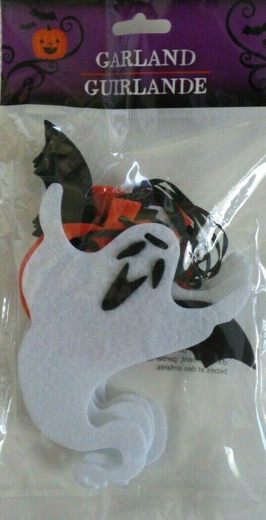 Ghost, Pumpkin and Bat Felt Garland — 4 ft 11 in