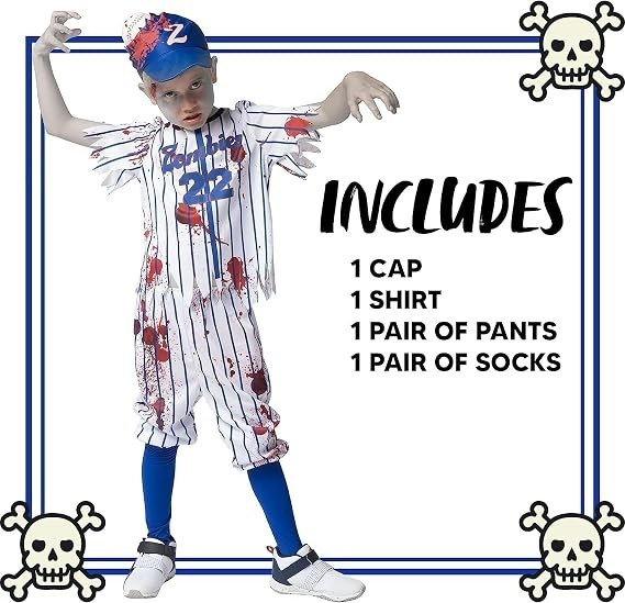 Kids' Zombie Baseball Player Costume