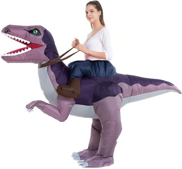 Adult Purple Inflatable Dinosaur Rider Costume