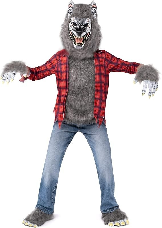Kids' Red Plaid Werewolf Costume
