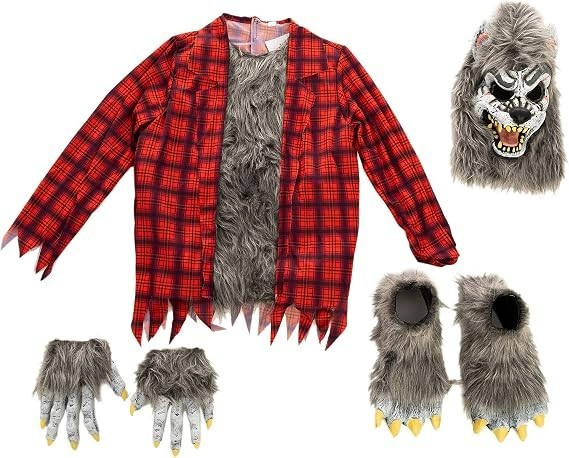 Kids' Red Plaid Werewolf Costume