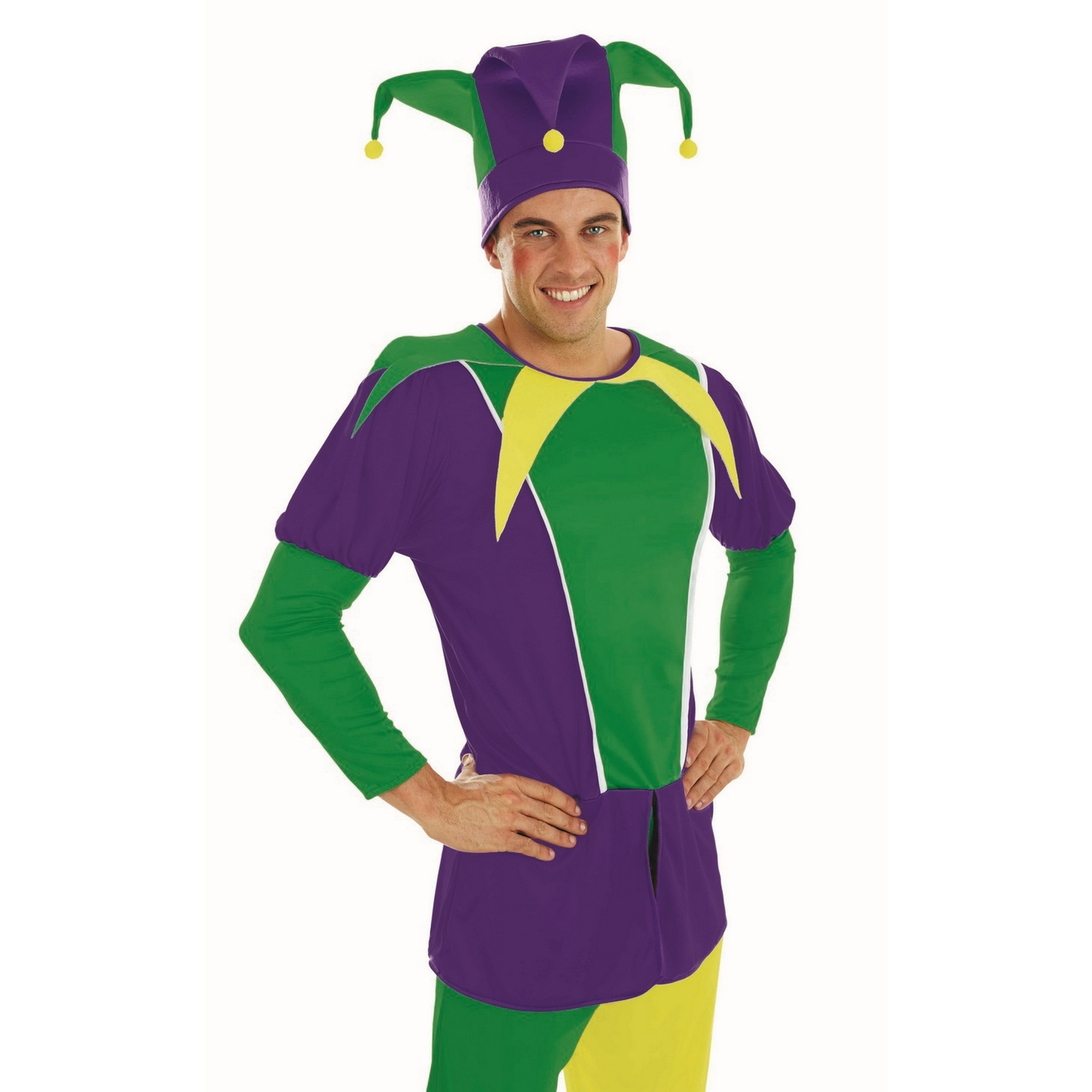 Men's Green and Purple Jester Costume