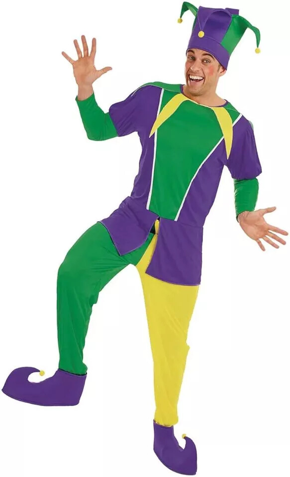 Men's Green and Purple Jester Costume
